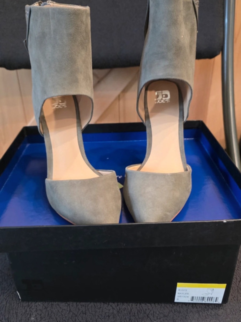 Joe's Jeans Olive Gray D'Orsay Pointed Toe Heels